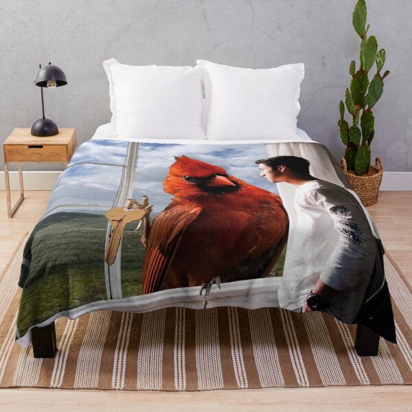 Item preview, Surreal Bird Collage Art: "Little Birdie Told Me" Moving On with Strength, Cardinal Breakup Print designed and sold by GollyWillikers.