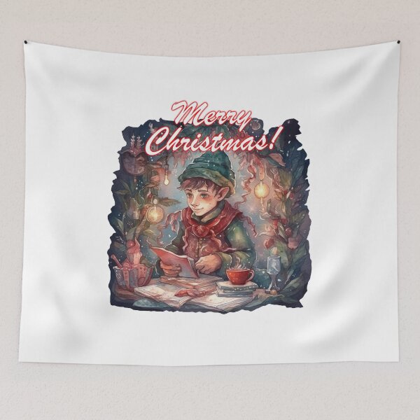 Item preview, A watercolor illustration of Christmas Elf designed and sold by Mickeymouse2023.