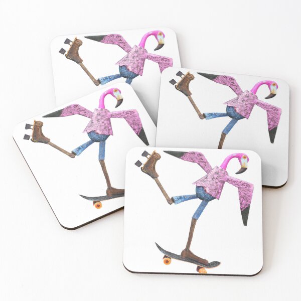 Item preview, Chic Flamingo Skater Chick designed and sold by existentangst.