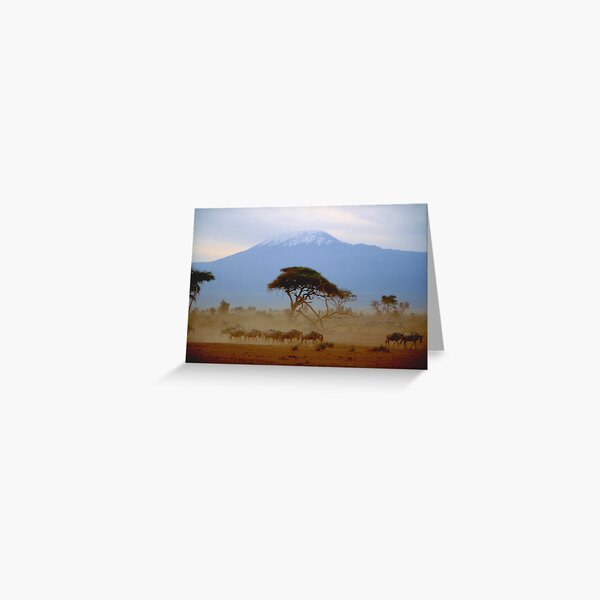 Wildebeest and Kilimanjaro Greeting Card