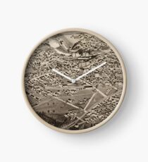 Reloj Mapa pictórico vintage de Rochester NH (1884)