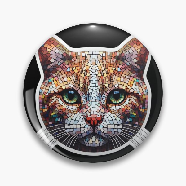 Item preview, Mosaic profile of a streetcat designed and sold by AI-Only Creations.
