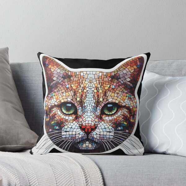 Item preview, Mosaic profile of a streetcat designed and sold by AI-Only Creations.
