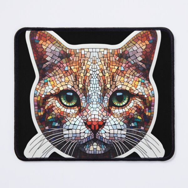 Item preview, Mosaic profile of a streetcat designed and sold by AI-Only Creations.