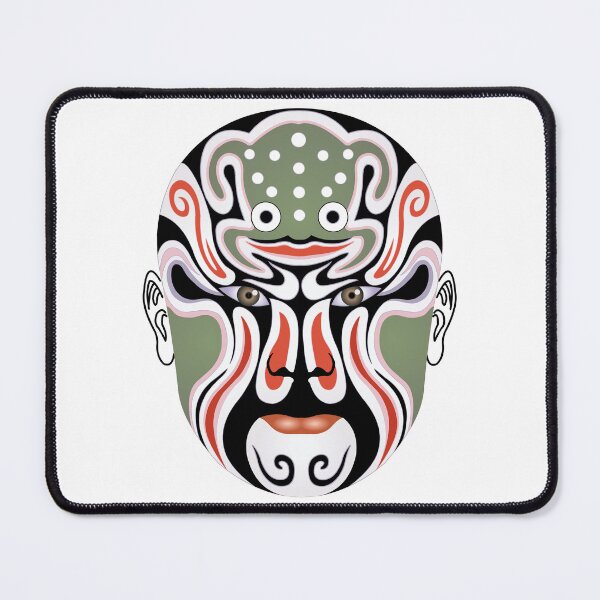 Item preview, Beijing Opera Make - Green Verdant Forest Mask designed and sold by AysuDesign.