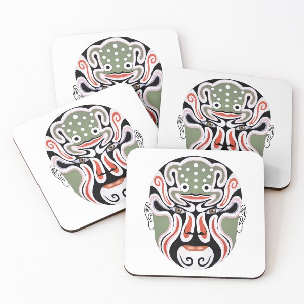 Item preview, Beijing Opera Make - Green Verdant Forest Mask designed and sold by AysuDesign.