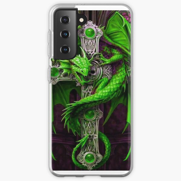 Awesome Neon Green Dragon With Celtic Cross Samsung Galaxy Soft Case