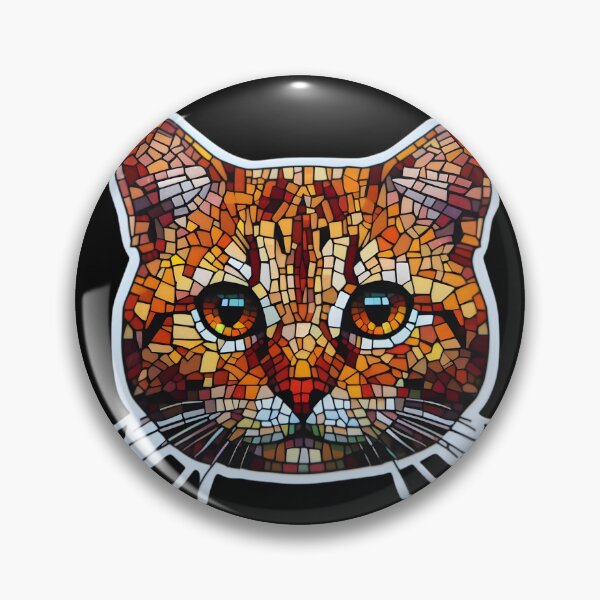 Item preview, Mosaic profile of a streetcat designed and sold by AI-Only Creations.