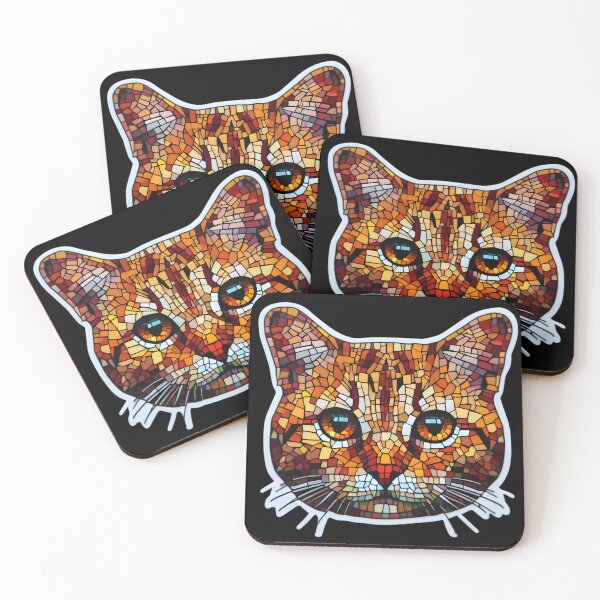 Item preview, Mosaic profile of a streetcat designed and sold by AI-Only Creations.