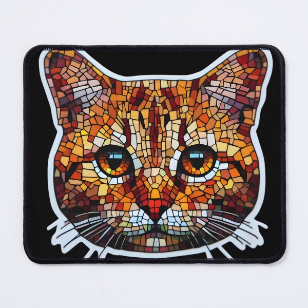 Item preview, Mosaic profile of a streetcat designed and sold by AI-Only Creations.