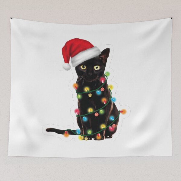 Item preview, Cat, lights, Christmas designed and sold by Rami Khalifah.
