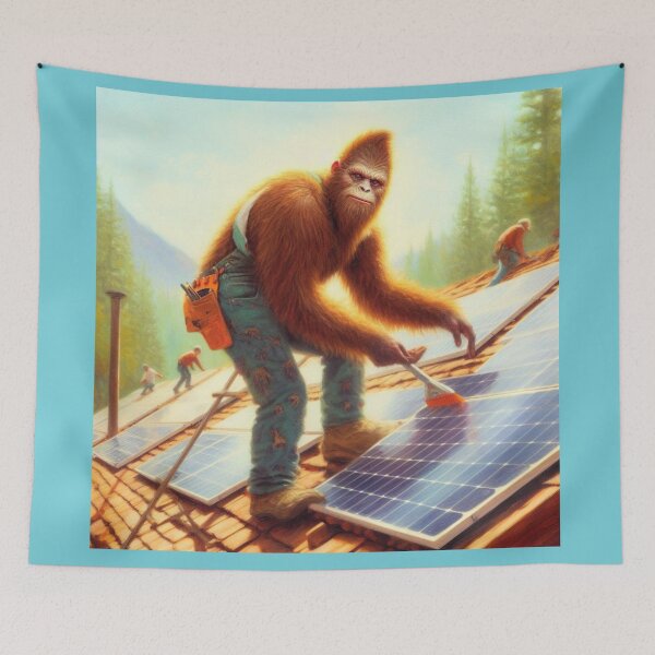 Item preview, Bigfoot Installing Solar Panels designed and sold by CrankyOldDude.