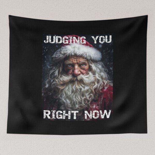 Item preview, Judging You Right Now - Surreal Judging Santa Claus Christmas Portrait designed and sold by MadeByRobots.