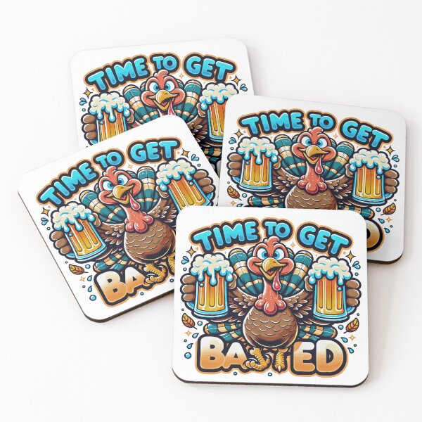 Item preview, Time To Get Basted Funny Beer Turkey Thanksgiving Party designed and sold by Quirky Shirts.