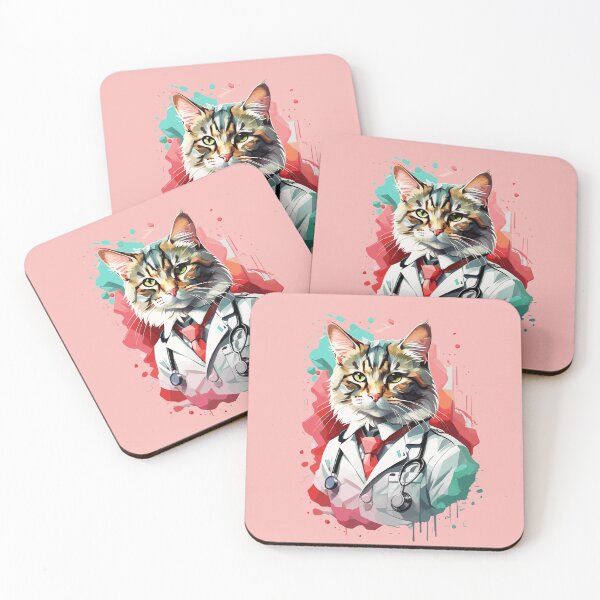 Item preview, Purr-fectly Vibrant: Cat Doctor Shines in Colorful Art Illustration designed and sold by cutiepie11cats.