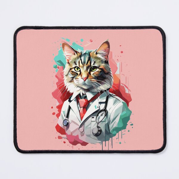 Item preview, Purr-fectly Vibrant: Cat Doctor Shines in Colorful Art Illustration designed and sold by cutiepie11cats.