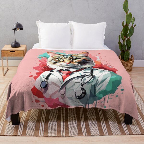 Item preview, Purr-fectly Vibrant: Cat Doctor Shines in Colorful Art Illustration designed and sold by cutiepie11cats.