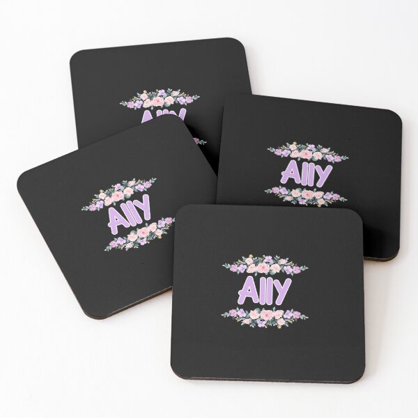 Item preview, Purple Flower Ally Name Label (Black) designed and sold by NormadWorld.