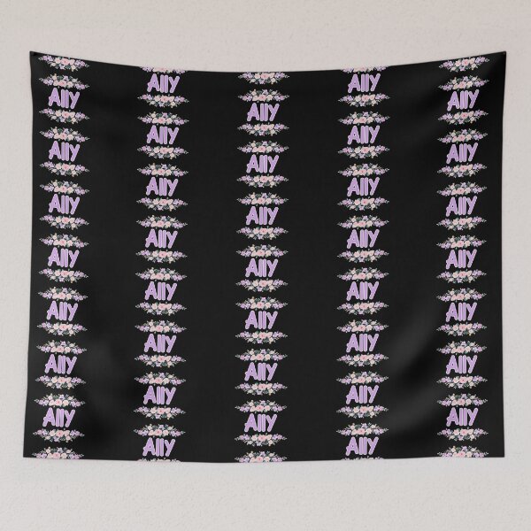 Item preview, Purple Flower Ally Name Label (Black) designed and sold by NormadWorld.