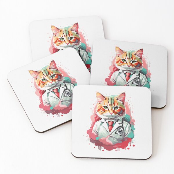 Item preview, Cat Doctor Shines in Colorful Art Illustration designed and sold by cutiepie11cats.