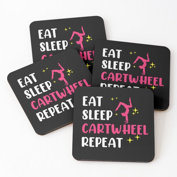 Aperçu de l'œuvre Eat Sleep Cartwheel Repeat, Cartwheel Tumbling Lover Athlete Girl, Womens Cheer Mom créée et vendue par behindthefacts.
