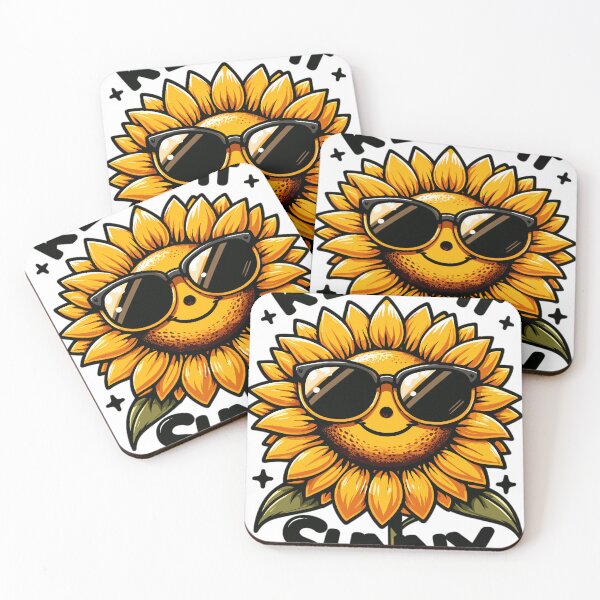 Item preview, Happy sunflower with sunglasses designed and sold by LongIslandDesgn.
