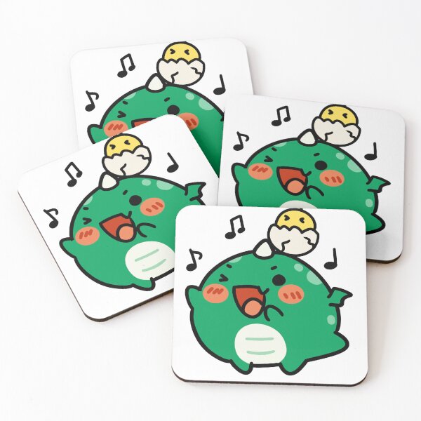 Item preview, Startled Green Dragon with Calm Bird Cartoon Illustration designed and sold by mumeaw.