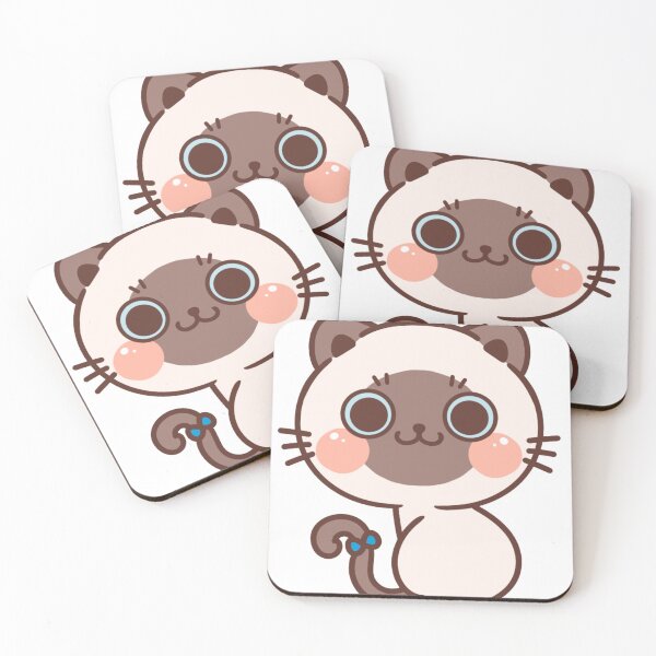 Item preview, Adorable Siamese Cat Cartoon with Big Eyes Illustration designed and sold by mumeaw.