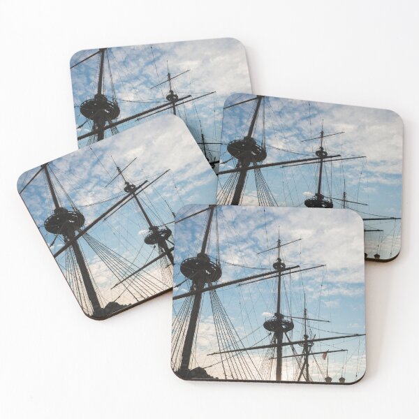 Item preview, Old Ship with Mast in Sunset and Against Blue Sky with Clouds designed and sold by Mats Silvan.