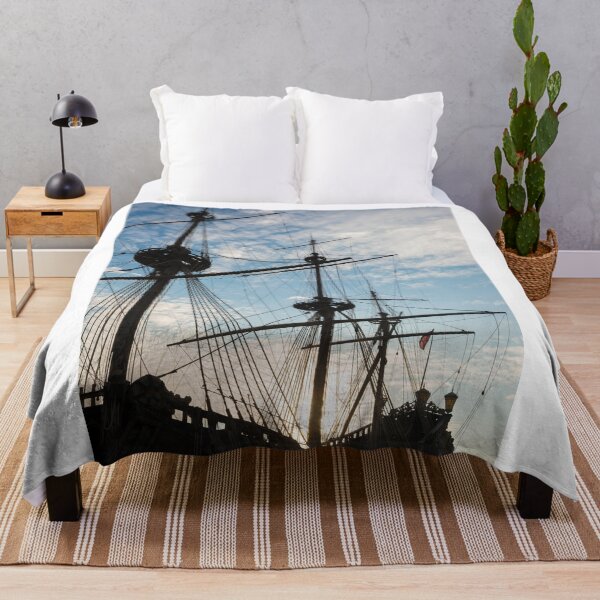 Item preview, Old Ship with Mast in Sunset and Against Blue Sky with Clouds designed and sold by Mats Silvan.