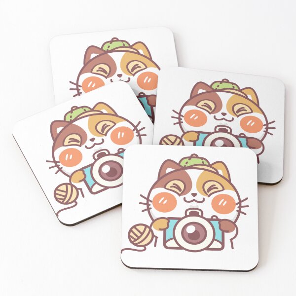 Item preview, Happy Calico Cat with Camera Cartoon Illustration designed and sold by mumeaw.