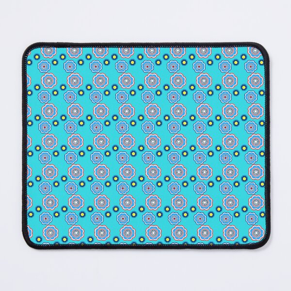 Item preview, mid century modern boho girly blue abstract floral retro pattern designed and sold by DesignYourWaystore.