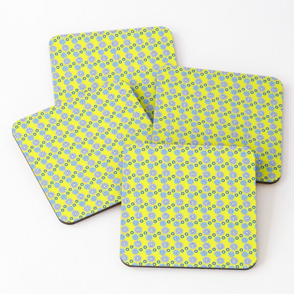 Item preview, mid century modern boho yellow abstract floral retro pattern designed and sold by DesignYourWaystore.
