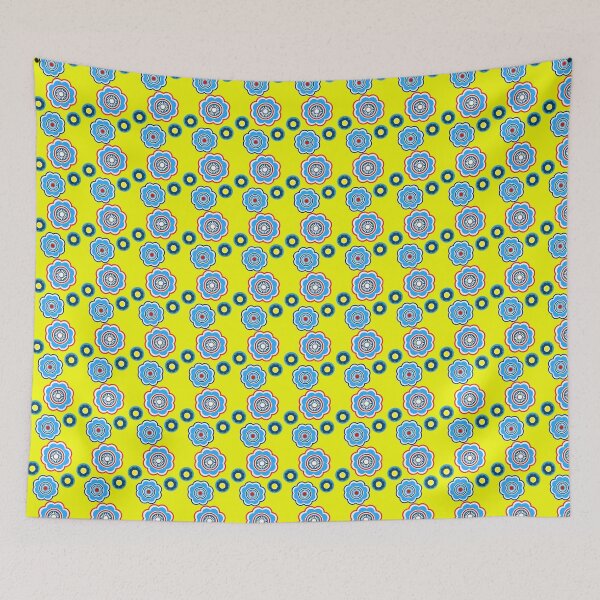 Item preview, mid century modern boho yellow abstract floral retro pattern designed and sold by DesignYourWaystore.