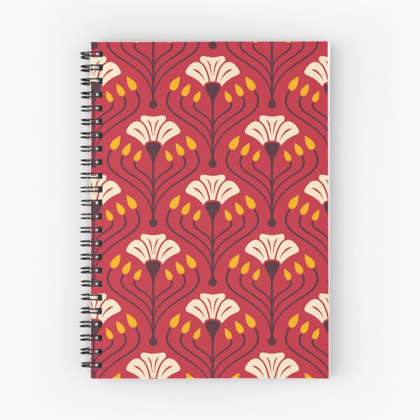 Item preview, KF 0178 A - Vintage Retro 70s Floral Pattern in Red Yellow designed and sold by KhakiFinch.