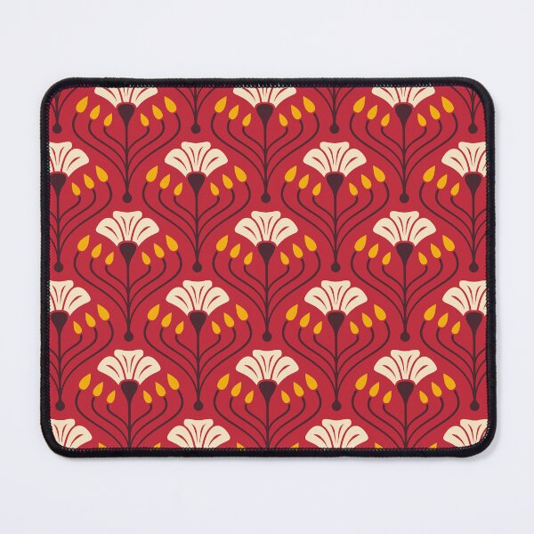 Item preview, KF 0178 A - Vintage Retro 70s Floral Pattern in Red Yellow designed and sold by KhakiFinch.