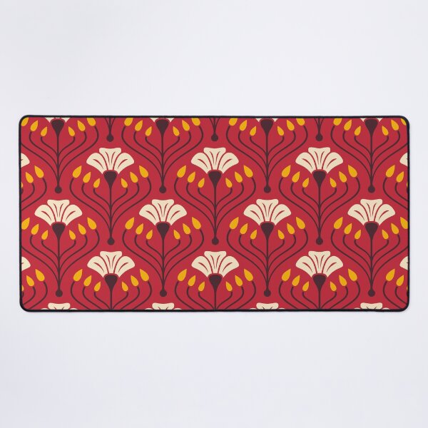 Item preview, KF 0178 A - Vintage Retro 70s Floral Pattern in Red Yellow designed and sold by KhakiFinch.
