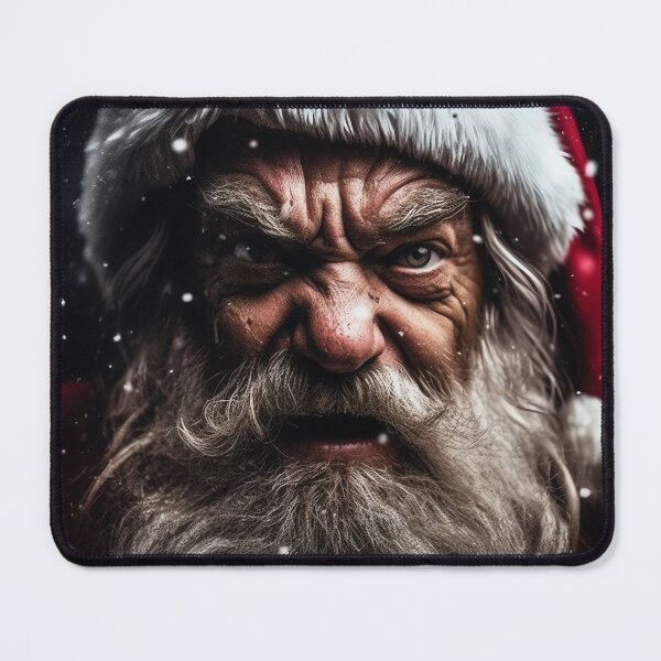 Item preview, Surreal Portrait Of An Angry Santa Claus Christmas Winter Holidays designed and sold by MadeByRobots.