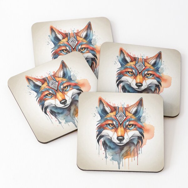 Item preview, Wolf tribal watercolor designed and sold by shokA Design.