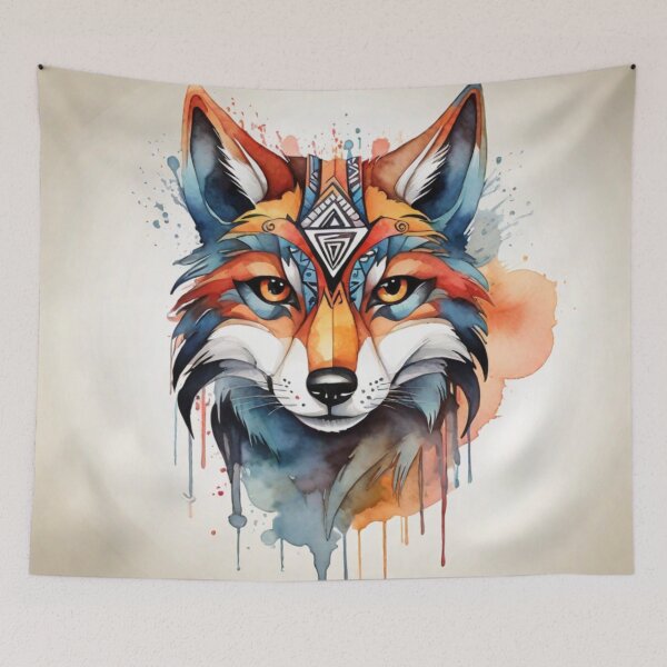 Item preview, Wolf tribal watercolor designed and sold by shokA Design.