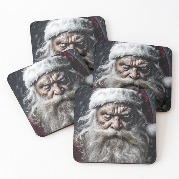 Item preview, Surreal Portrait Of An Angry Santa Claus Christmas Winter designed and sold by MadeByRobots.