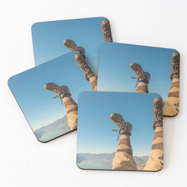 Item preview, Legs Up with Her Boots with Panoramic View over Lake with Mountainscape designed and sold by Mats Silvan.