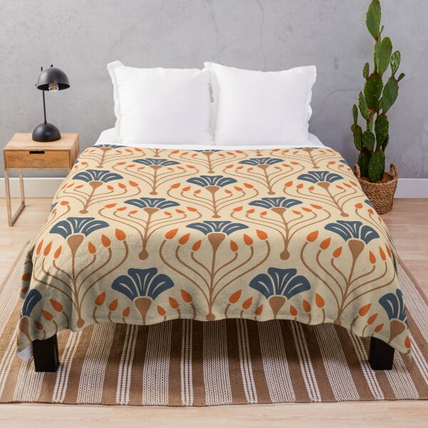 Item preview, KF 0178 F - Vintage Retro 70s Floral Pattern in Orange Brown designed and sold by KhakiFinch.