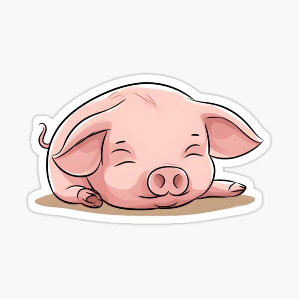 Pink Pig Stickers by Fuyou Deng