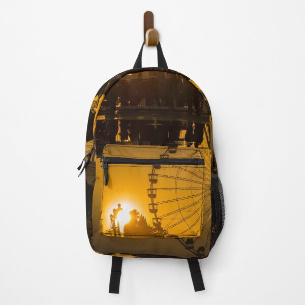 Item preview, Ferris Wheel and Reflected on Water From a Fountain in Sunset designed and sold by Mats Silvan.