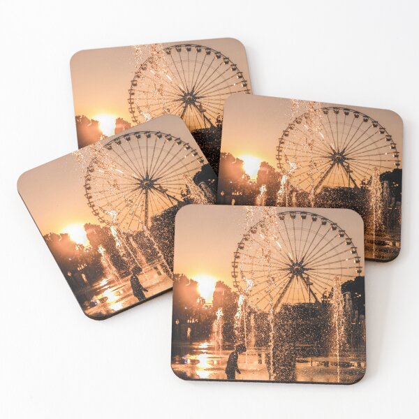 Item preview, Ferris Wheel and Water From a Fountain in Sunset designed and sold by Mats Silvan.