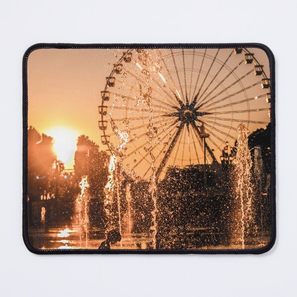 Item preview, Ferris Wheel and Water From a Fountain in Sunset designed and sold by Mats Silvan.