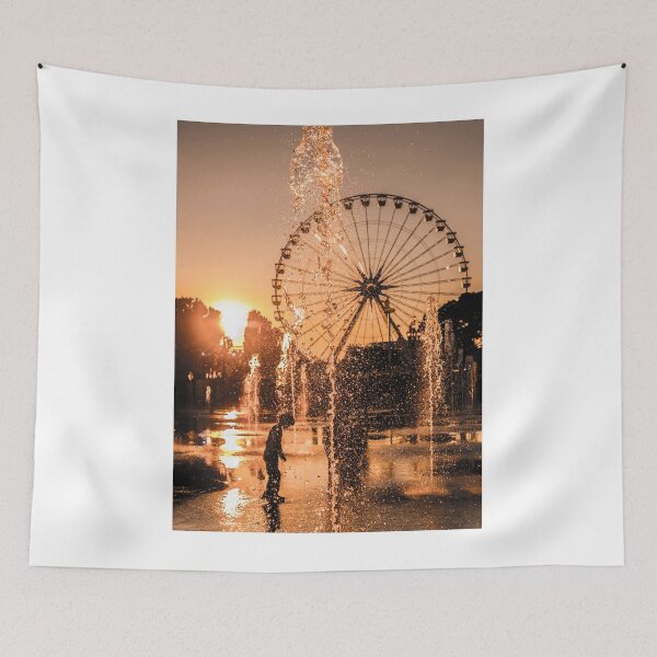 Item preview, Ferris Wheel and Water From a Fountain in Sunset designed and sold by Mats Silvan.