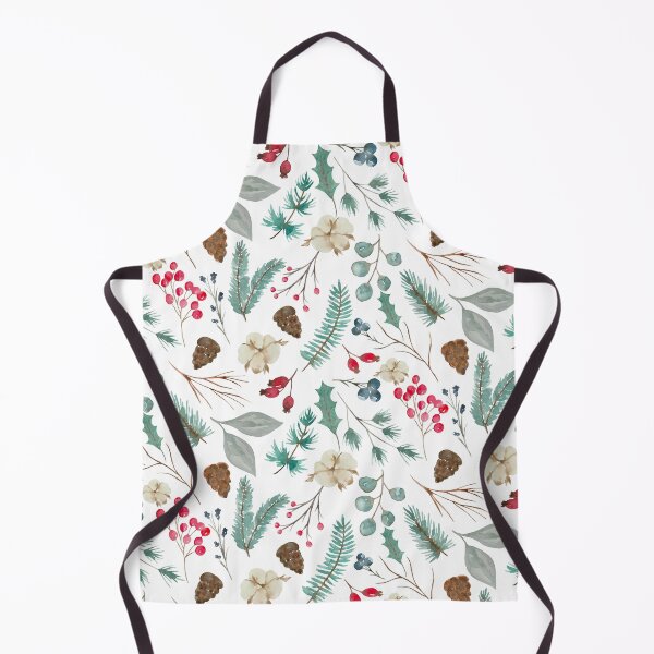 Item preview, Watercolor winter Christmas greenery and berries in snow designed and sold by TinyFlowerArt.