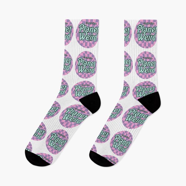 Item preview, Greetings from Planet Weird - Lilac and Pink warped checkerboard background Circle designed and sold by LittleHCreative.